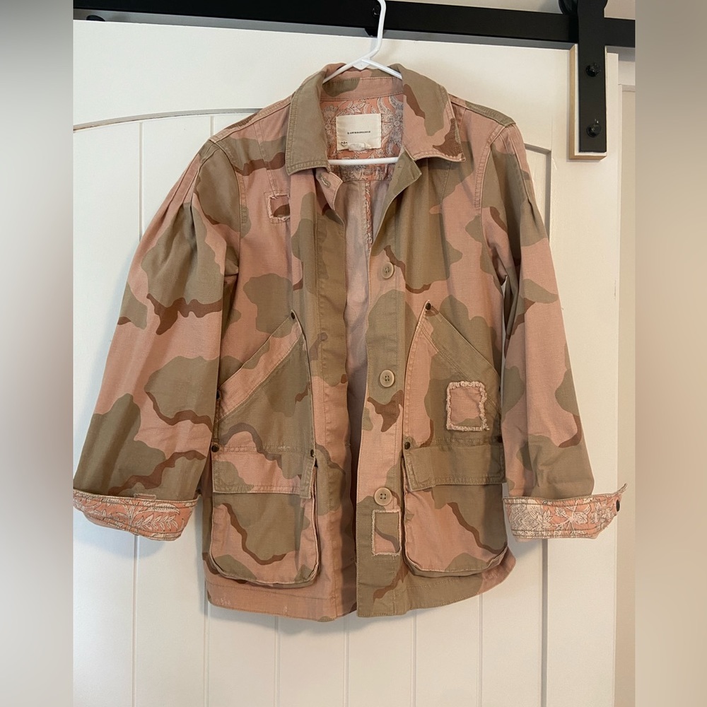 Anthropologie Pink Camo Jacket